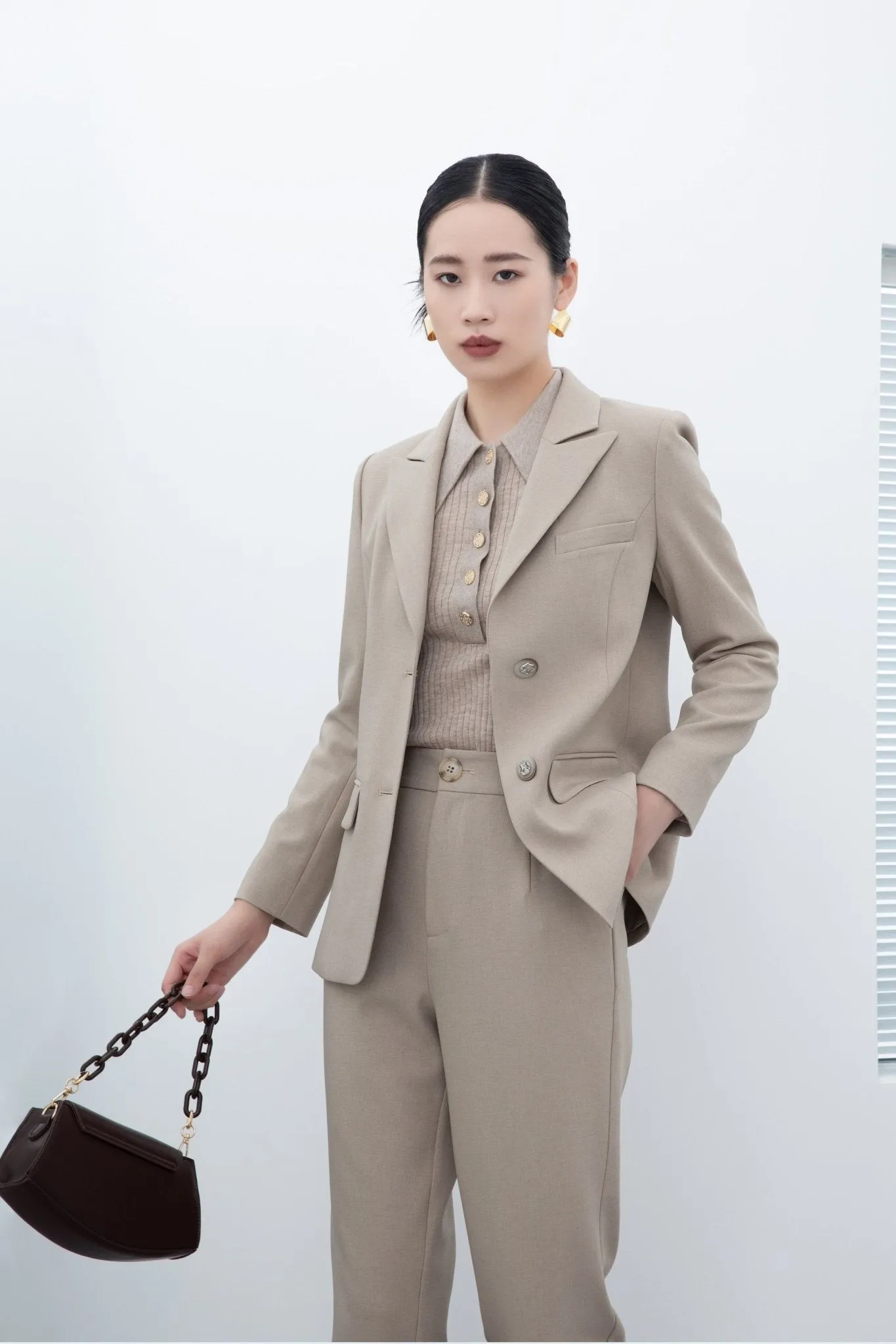 Khaki Grey Suit Blazer