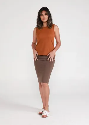 Lipa Ribbed Bamboo Tank Top - Pecan