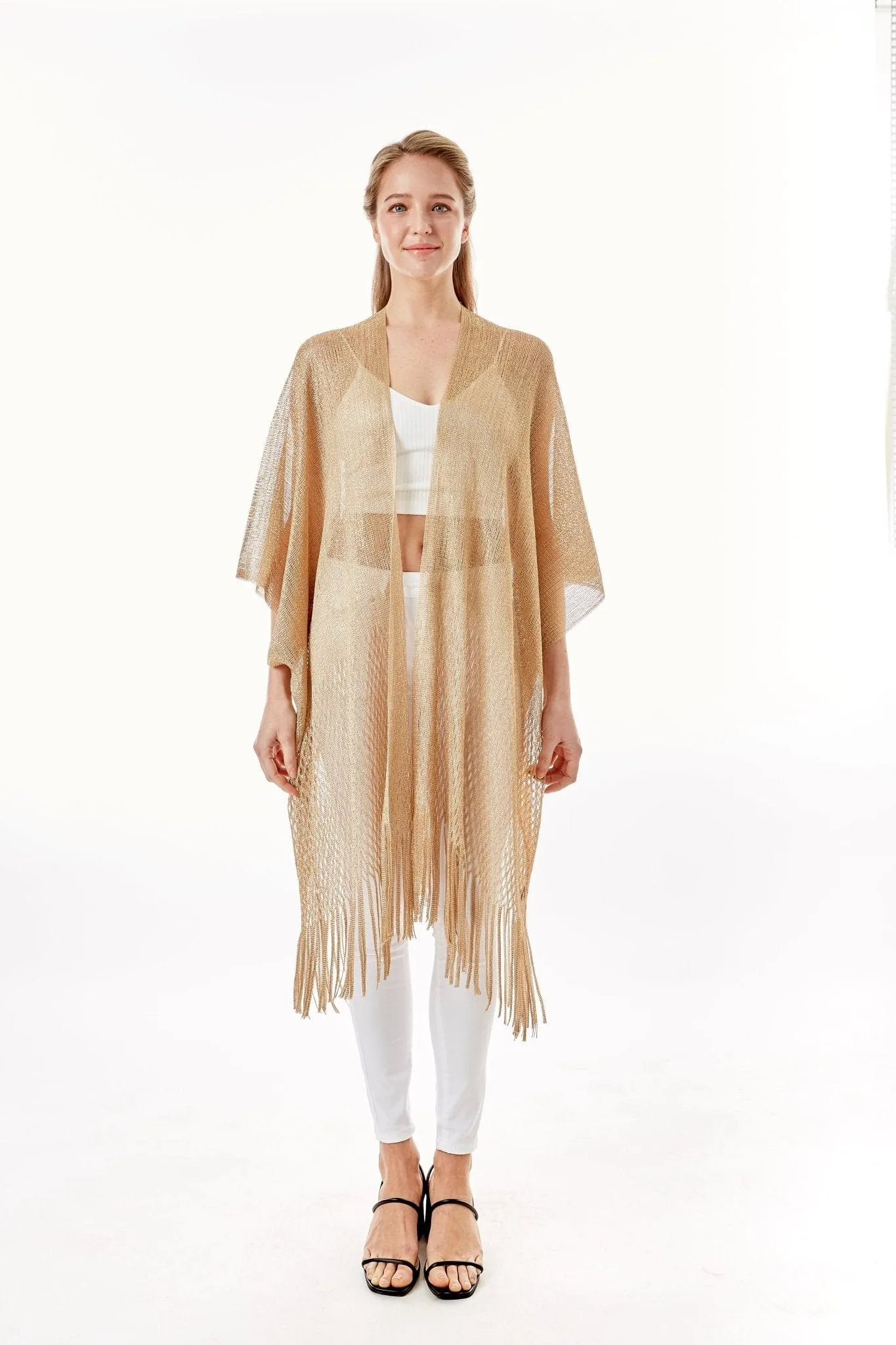 LOF802 Metallic Net Fringe Cover-up