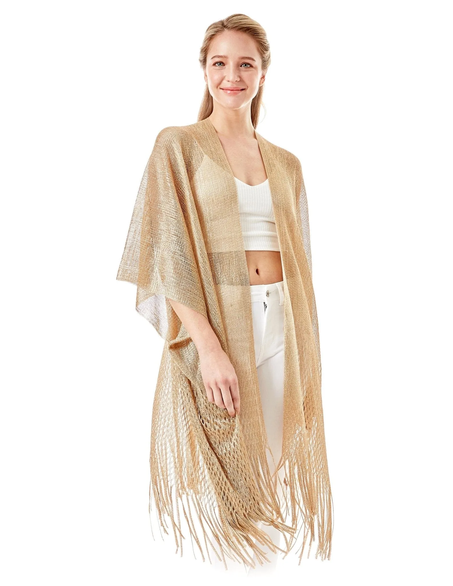 LOF802 Metallic Net Fringe Cover-up