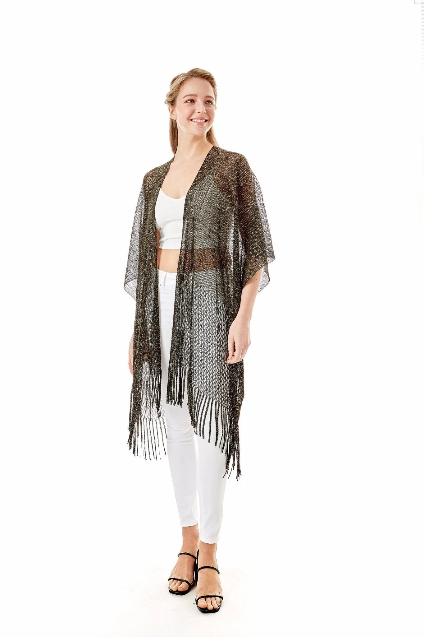 LOF802 Metallic Net Fringe Cover-up