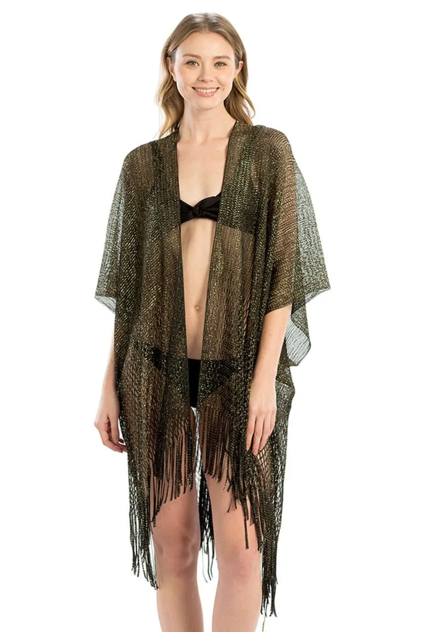 LOF802 Metallic Net Fringe Cover-up