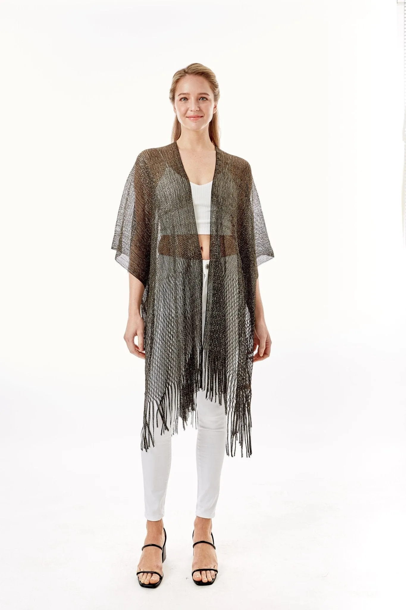 LOF802 Metallic Net Fringe Cover-up