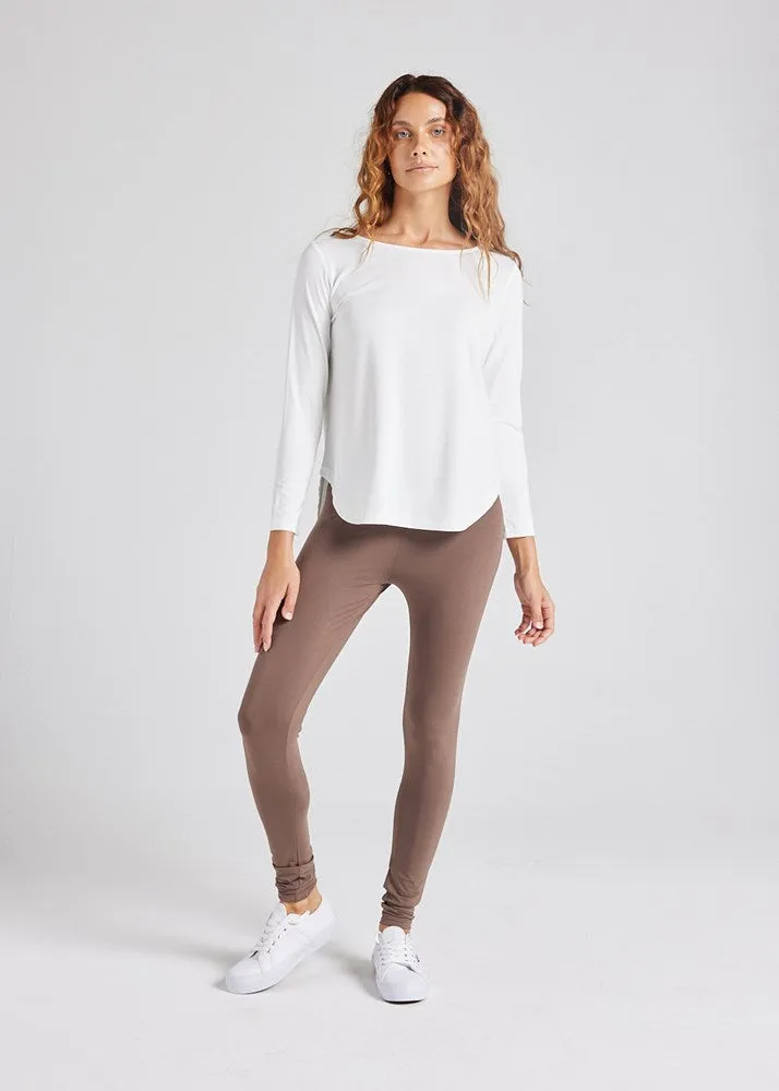 Luxe Bamboo Full-Length Legging - Chocolate