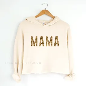 MAMA Leopard Independent Crop Hoodie