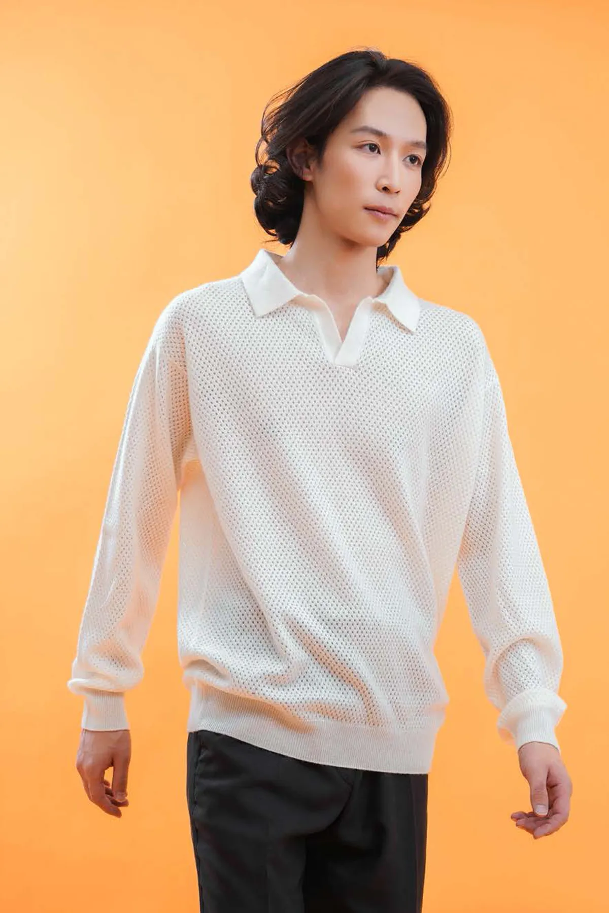 Men's Cashmere Polo Sweater