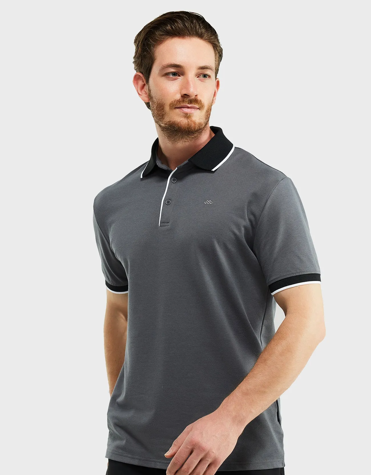 Men's Classic-Fit Cotton-Blend Pique Polo Shirt with Contrast Collar