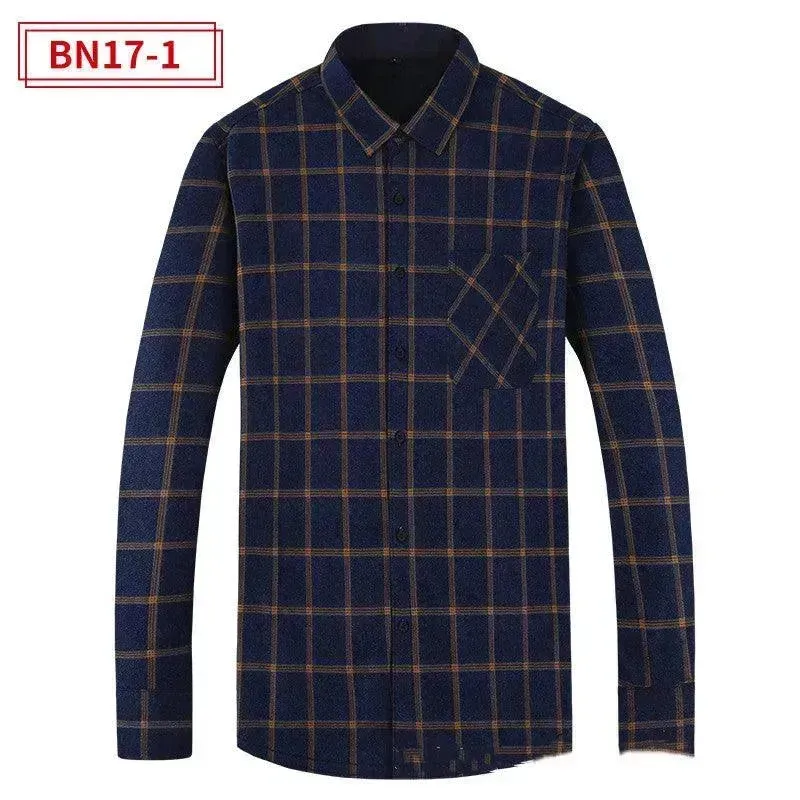 Men's Fashion Leisure Warm Plaid Shirt Coat