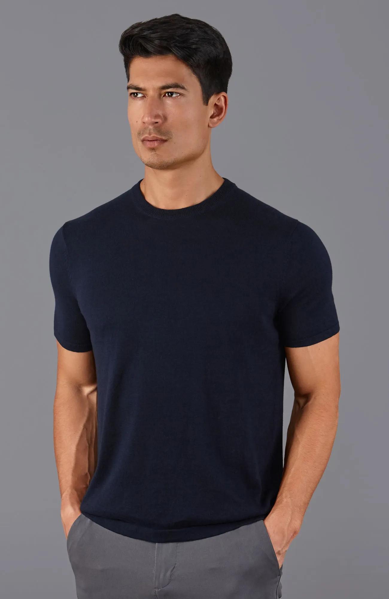 Mens Ultra Fine Cotton Knitted T-Shirt