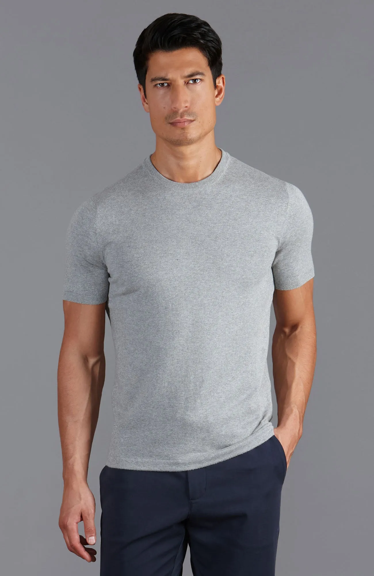 Mens Ultra Fine Cotton Knitted T-Shirt