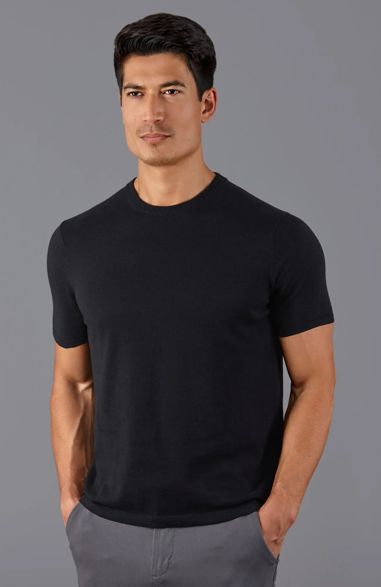 Mens Ultra Fine Cotton Knitted T-Shirt