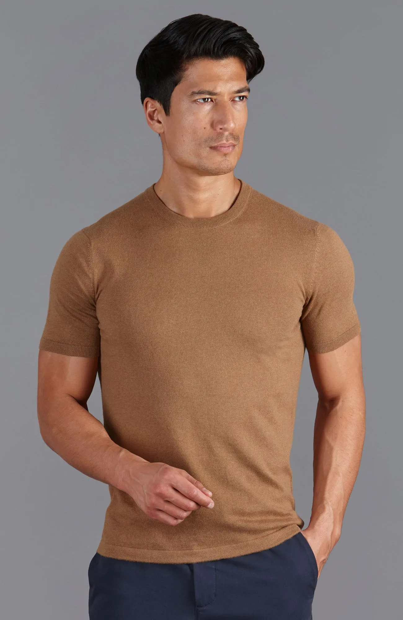 Mens Ultra Fine Cotton Knitted T-Shirt