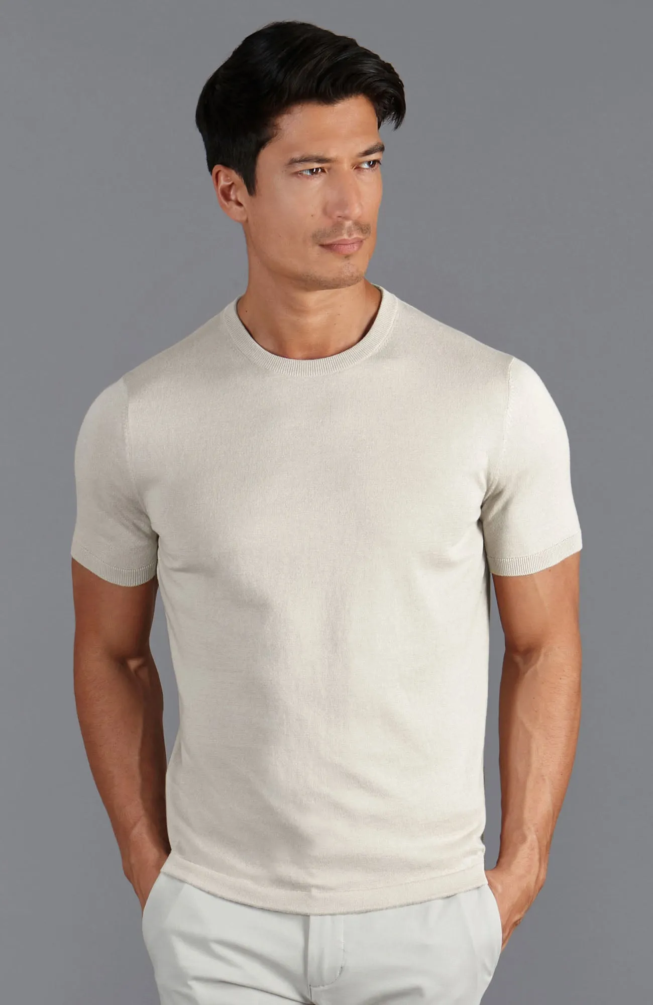 Mens Ultra Fine Cotton Knitted T-Shirt