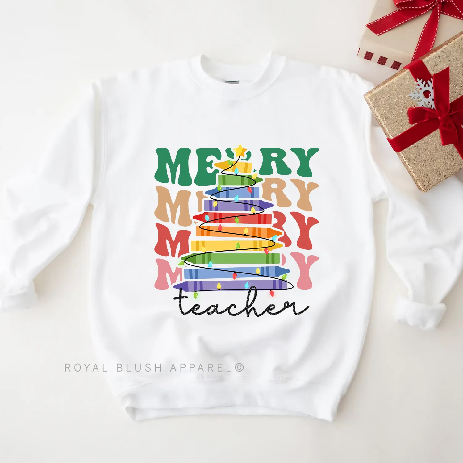 Merry Teacher Tree Sweatshirt