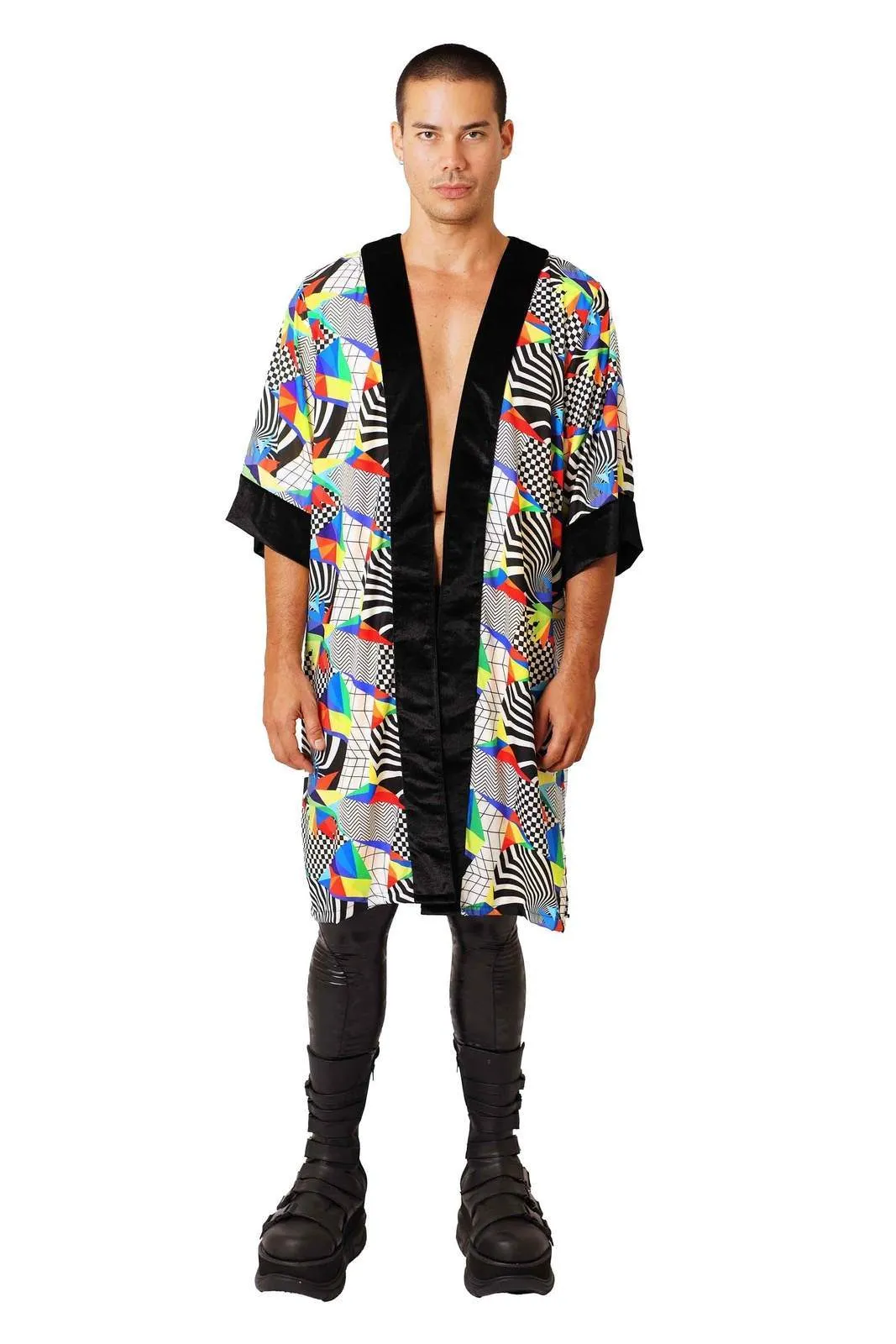 Mosaic Mens Silk Kimono