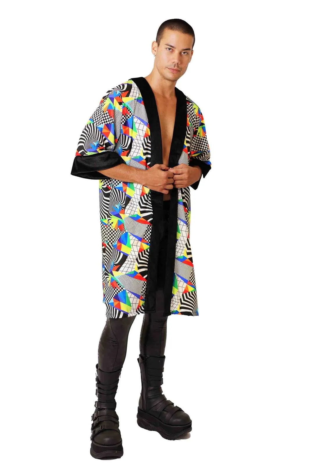 Mosaic Mens Silk Kimono