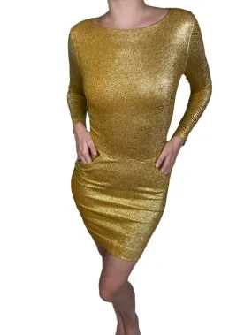 Moschino, Gold BodyCon Dress Y2K