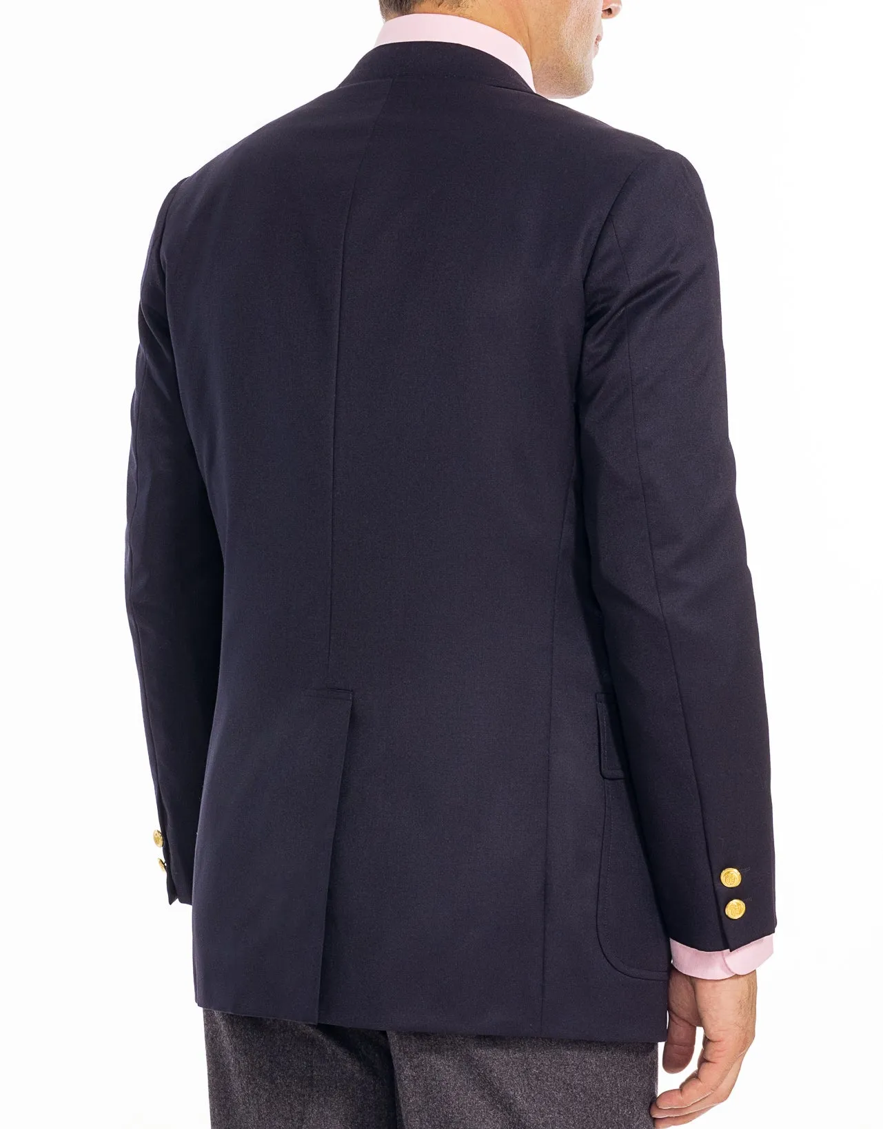 NAVY PEPPIN MERINO BLAZER - TRIM FIT