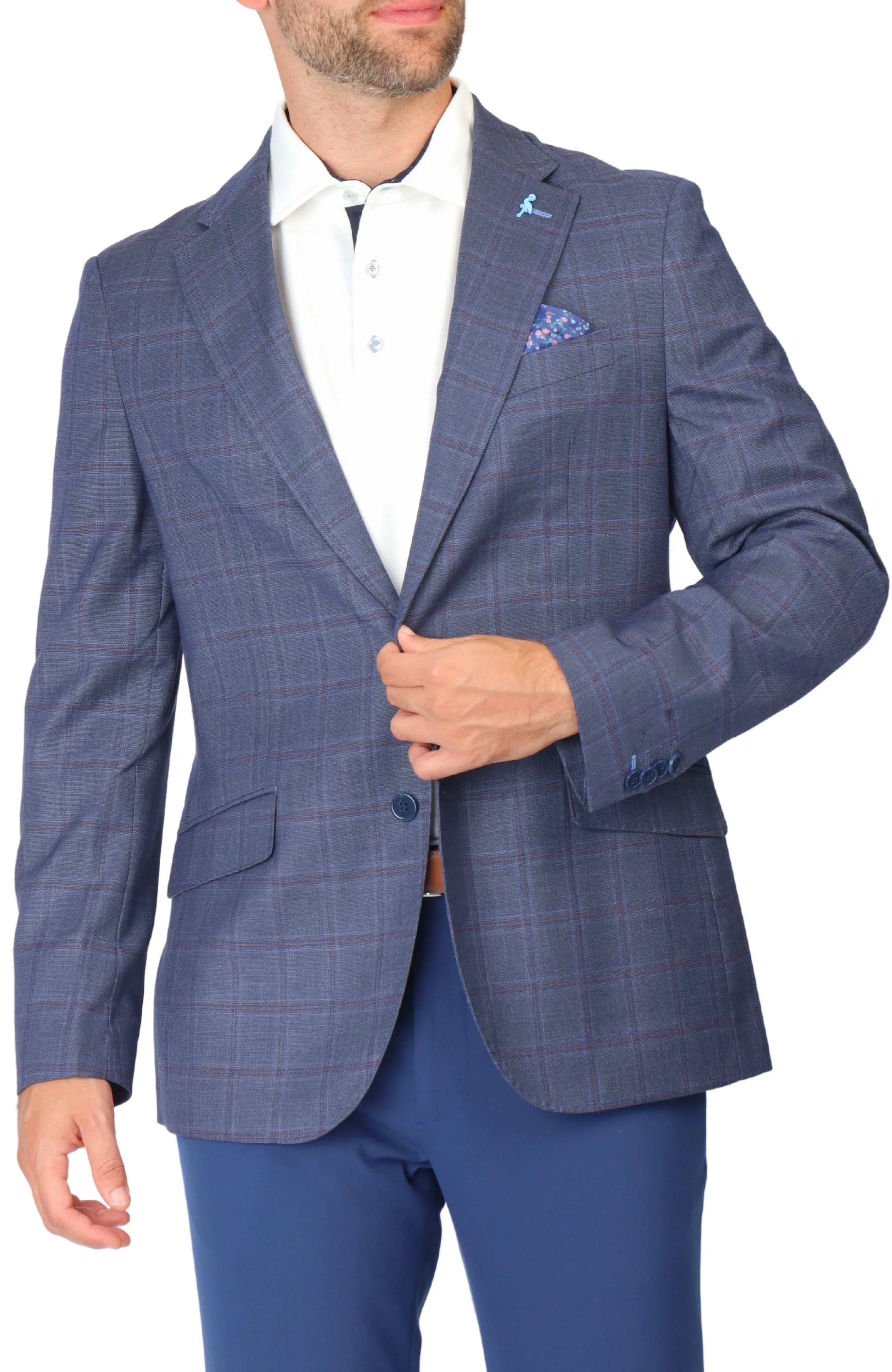 Navy Tonal Windowpane Sport Coat