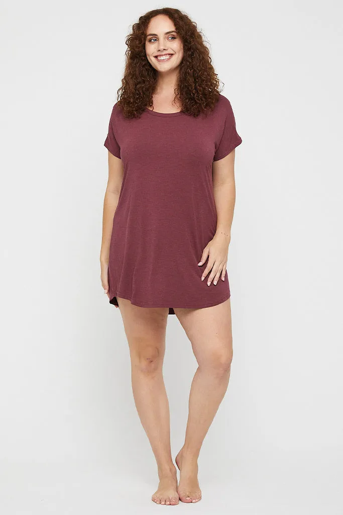 Niah Night Dress - Burgundy