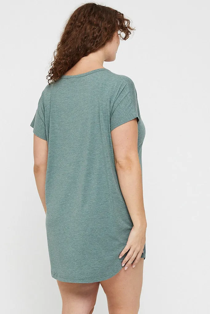 Niah Night Dress - Moss Green