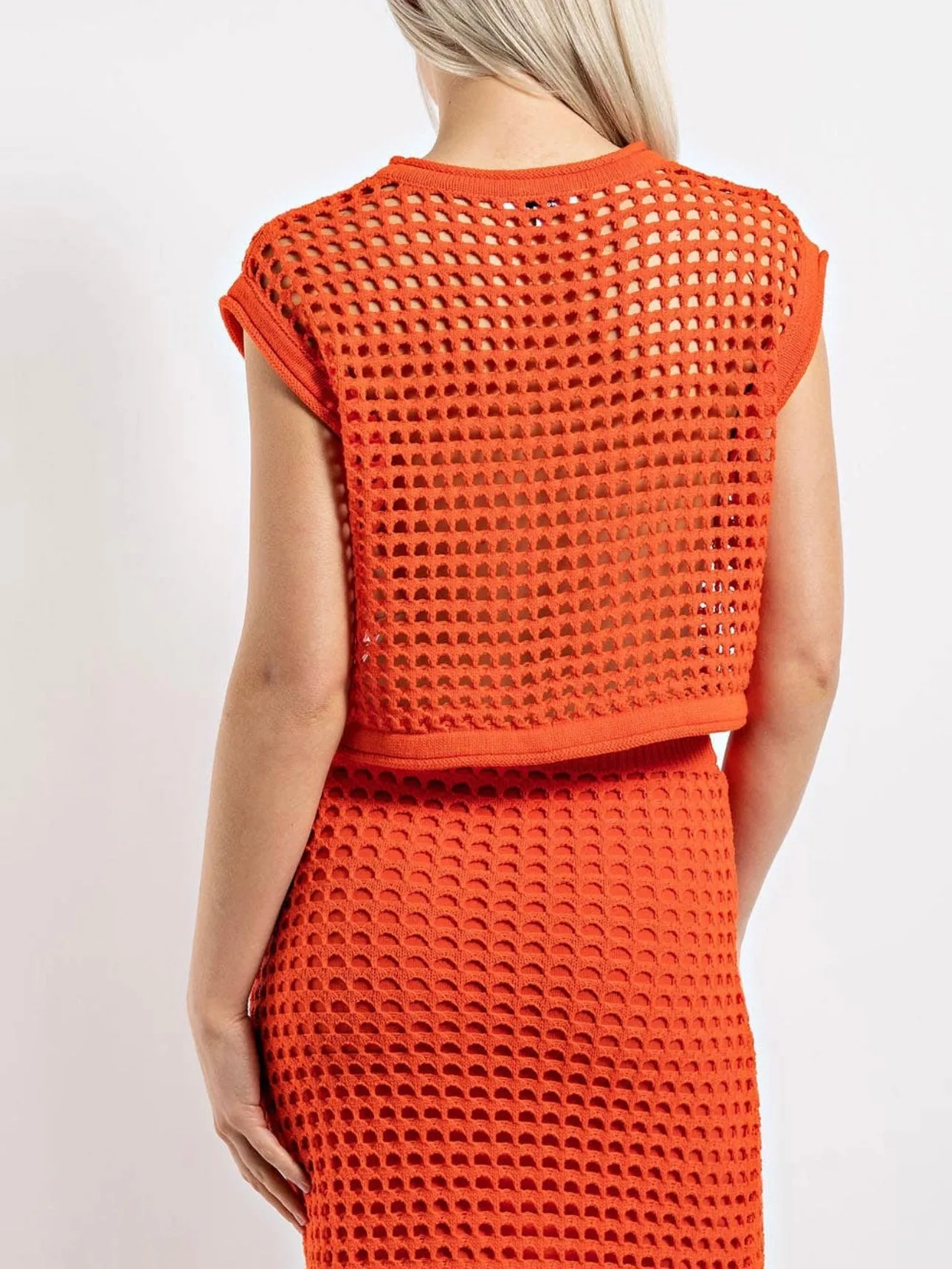 Orange Weave Knit Top | Part of Set