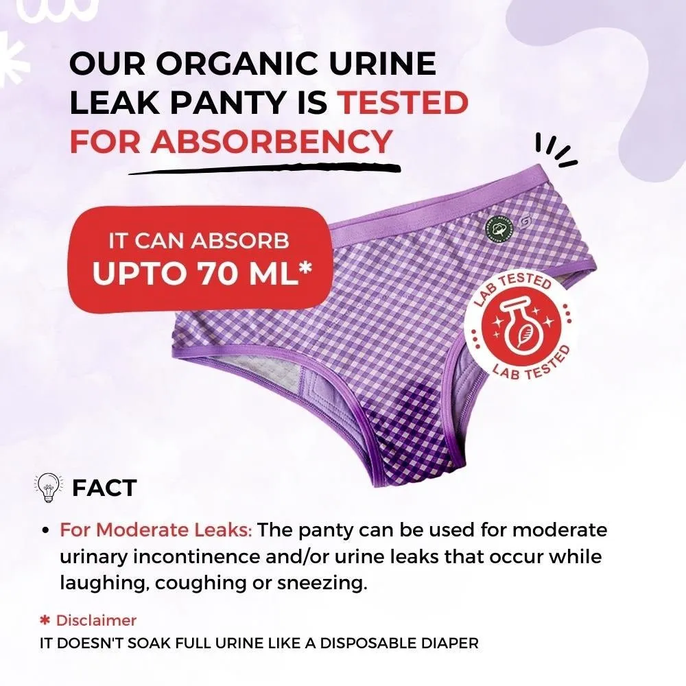 Organic Reusable Incontinence Underwear For Women- Black