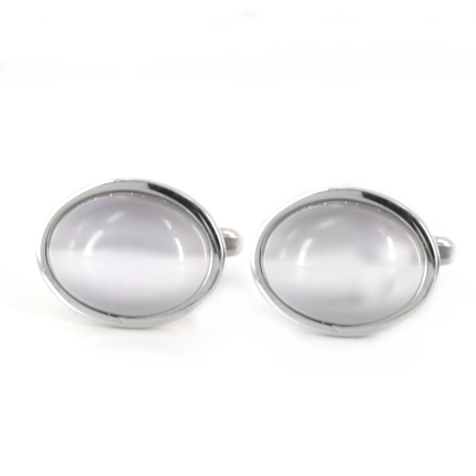 Oval Light Grey fiber optic Cufflinks (Online Exclusive)