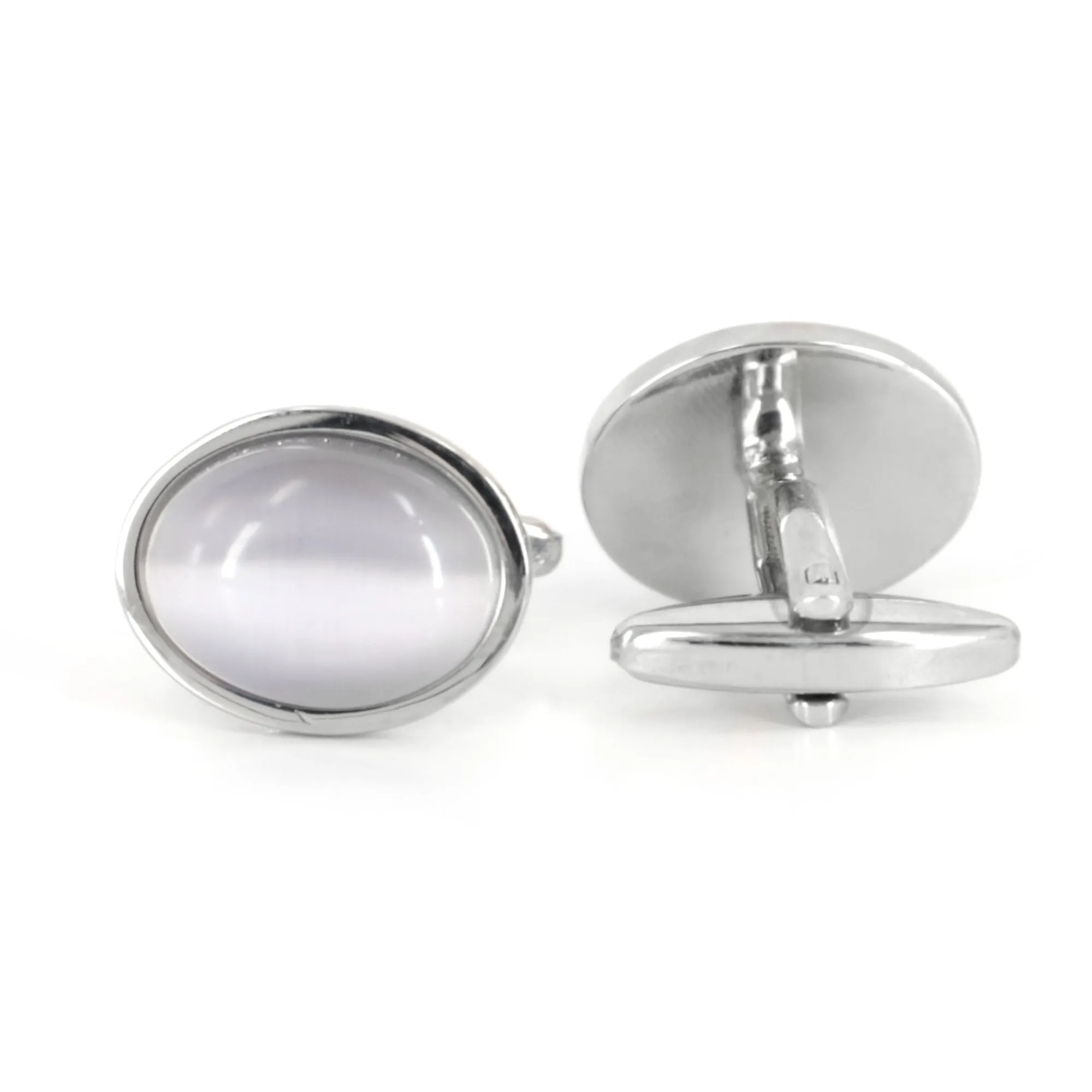 Oval Light Grey fiber optic Cufflinks (Online Exclusive)