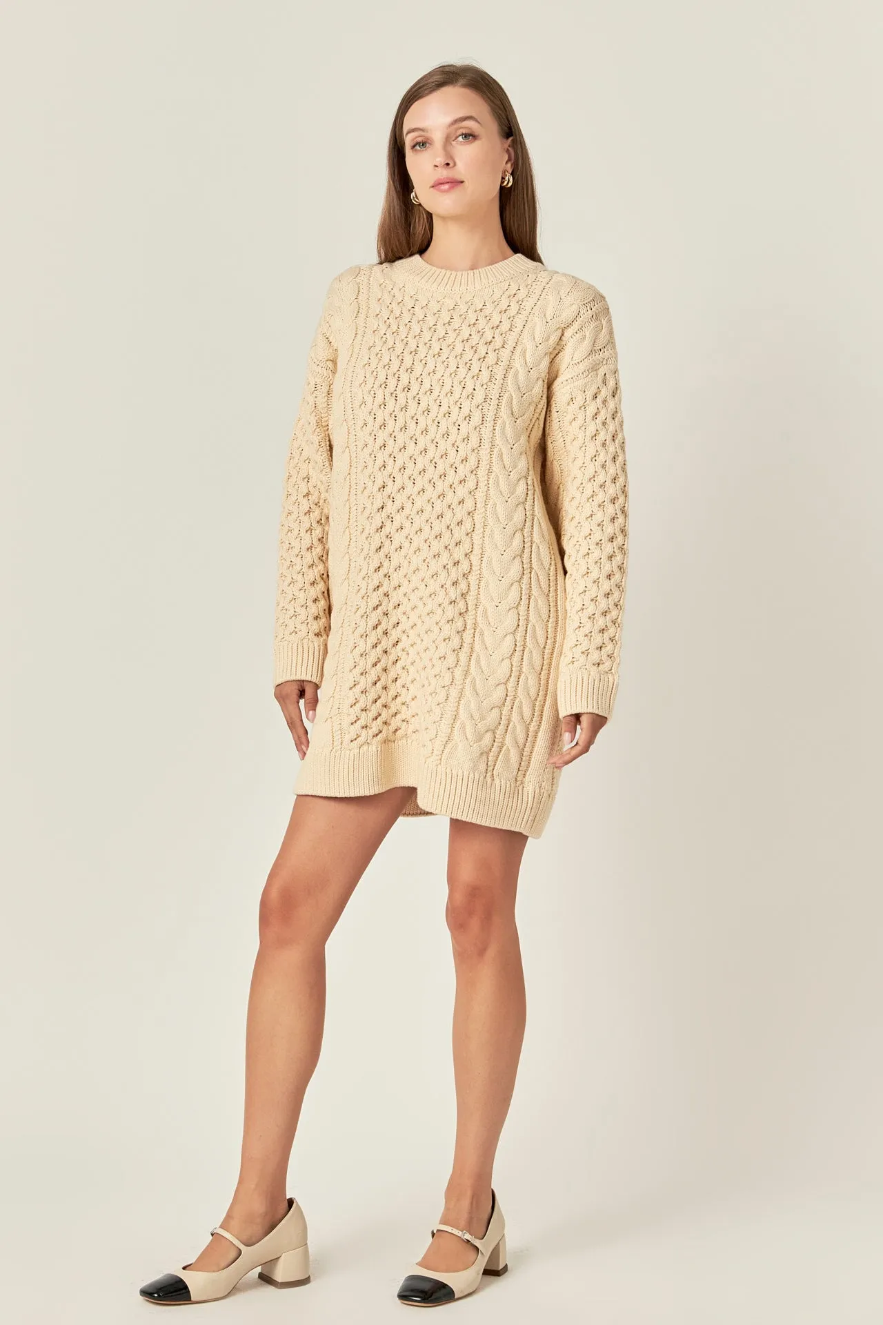 Oversized Cable Knit Dress