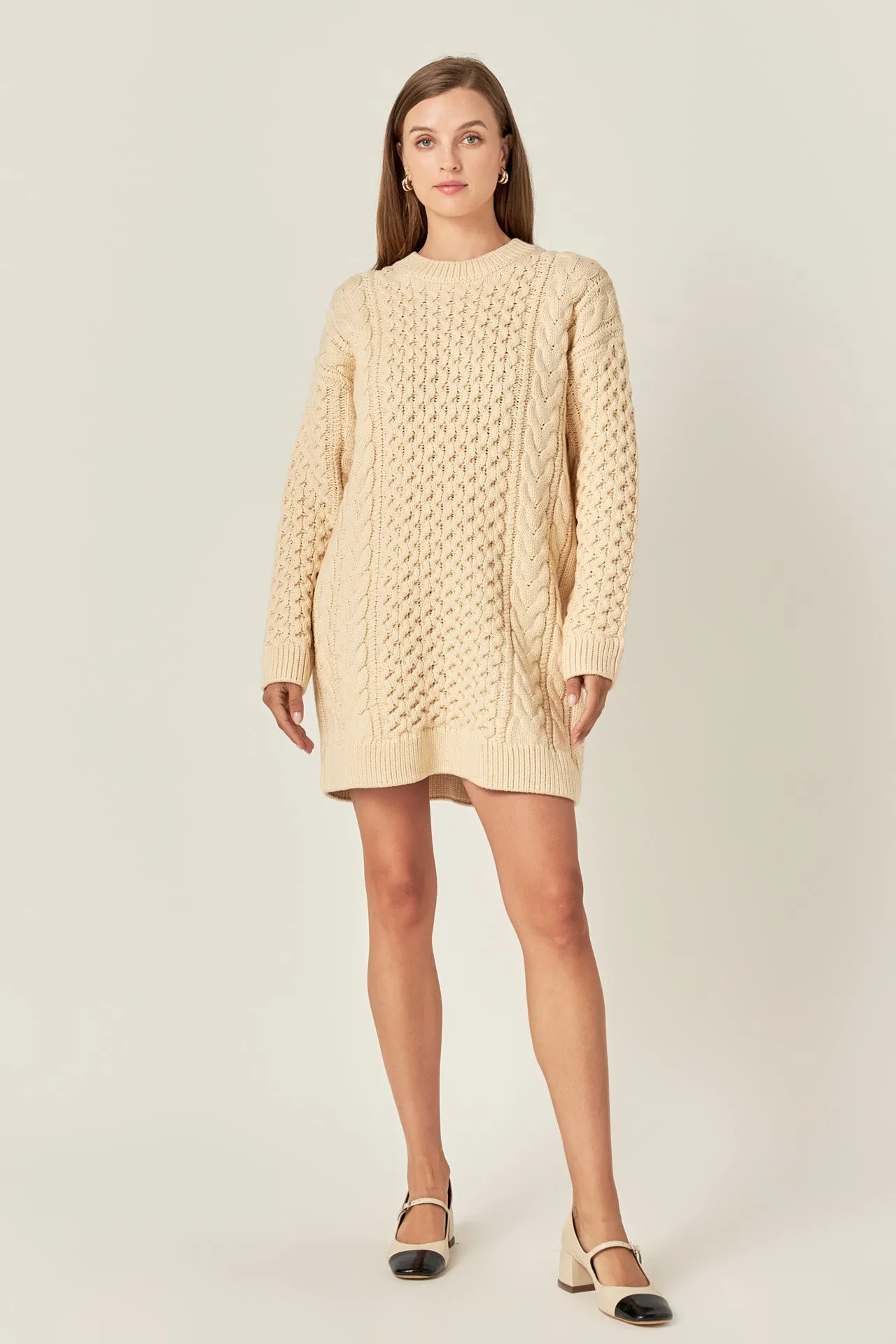 Oversized Cable Knit Dress