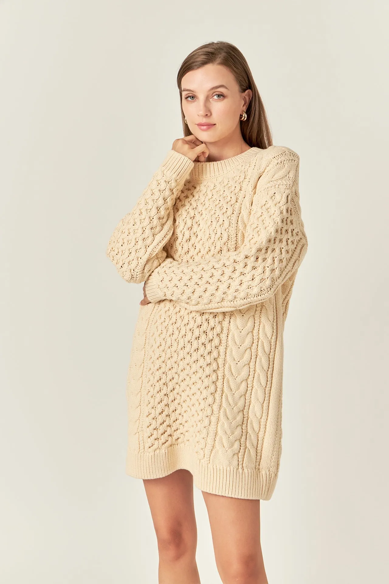 Oversized Cable Knit Dress