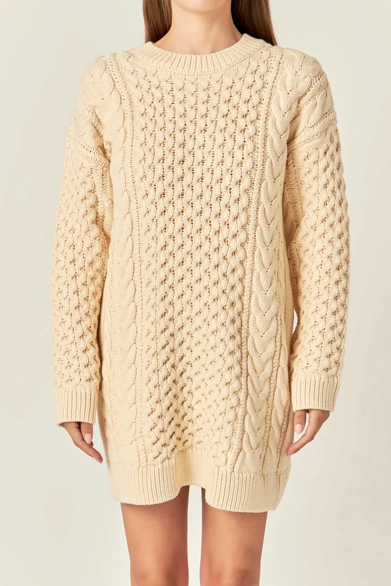 Oversized Cable Knit Dress