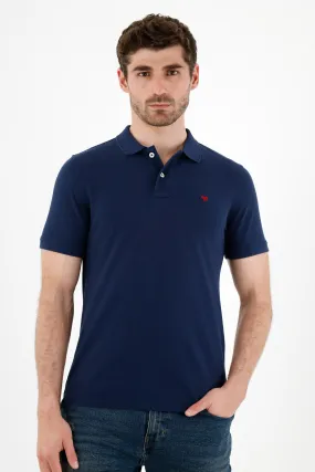 Polo azul raqueta malla para hombre