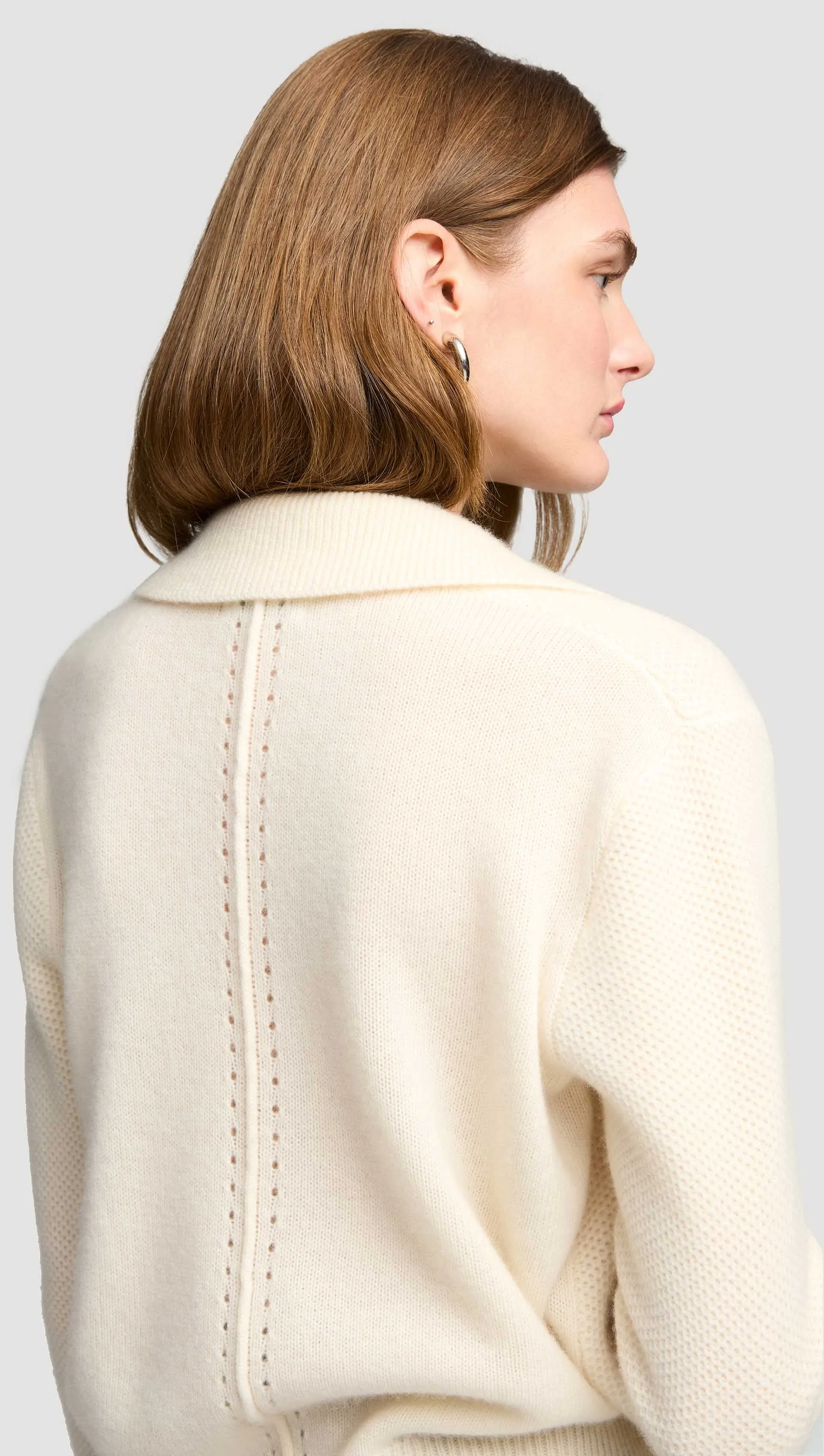 Polo Sweater in Wool Cashmere | Cream