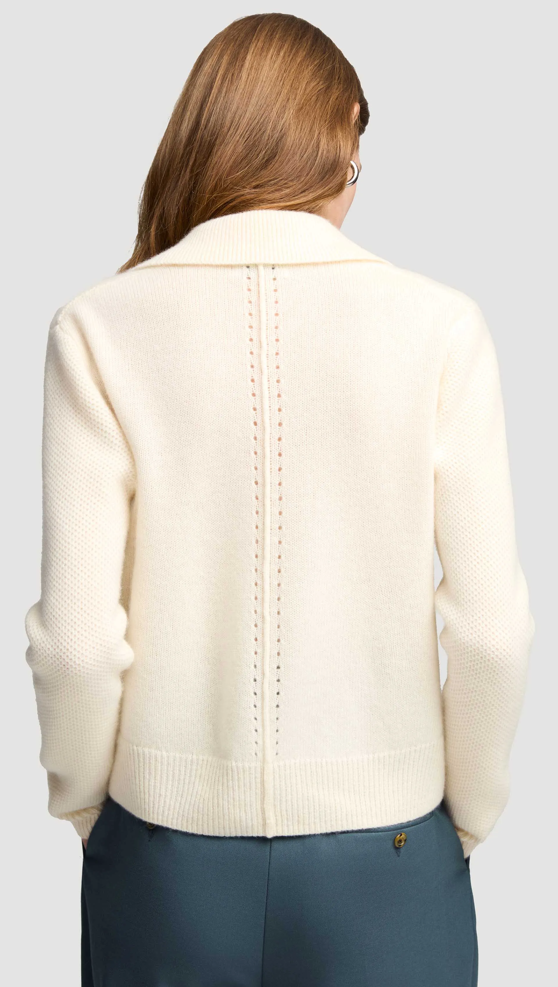 Polo Sweater in Wool Cashmere | Cream