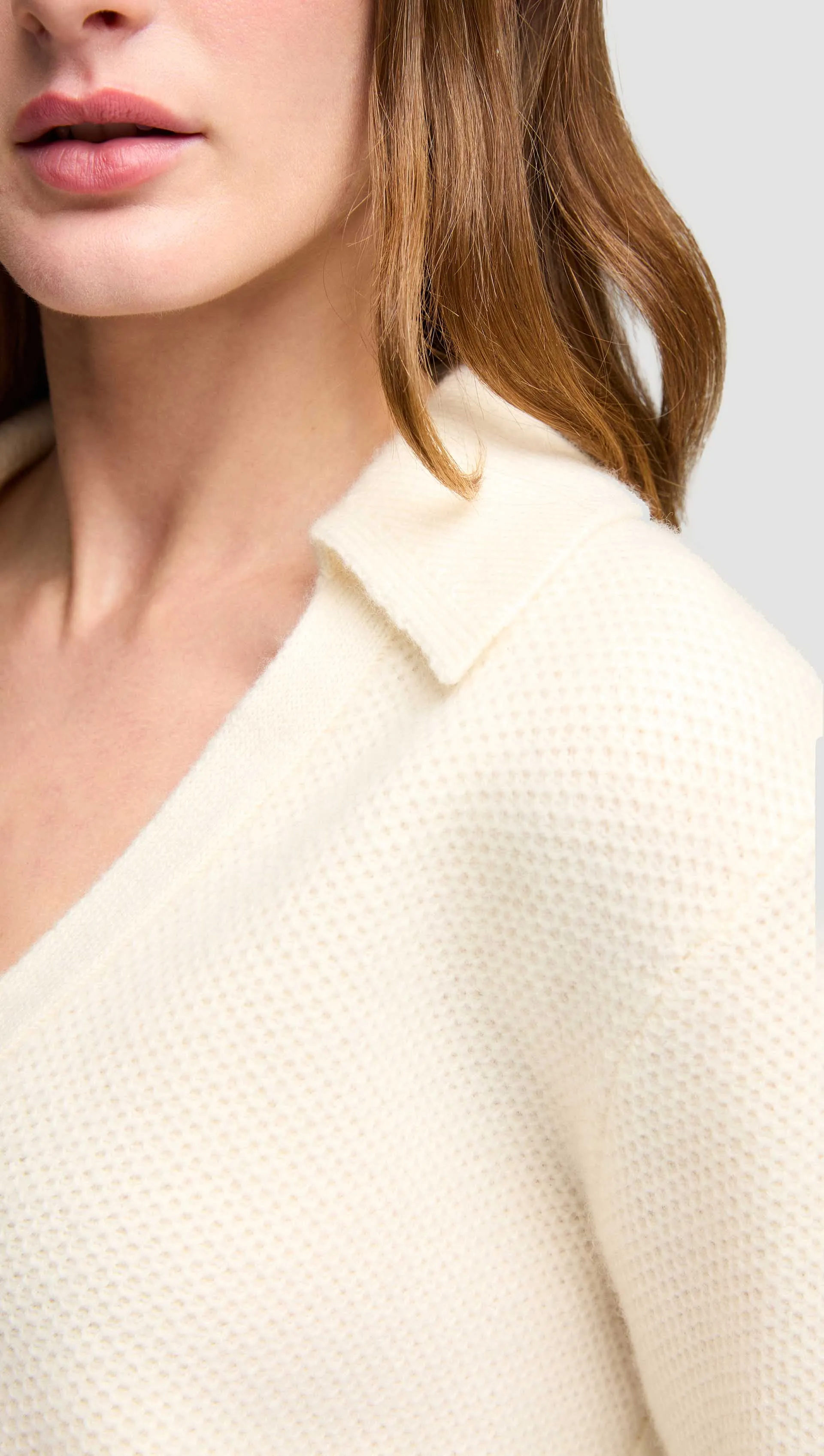 Polo Sweater in Wool Cashmere | Cream