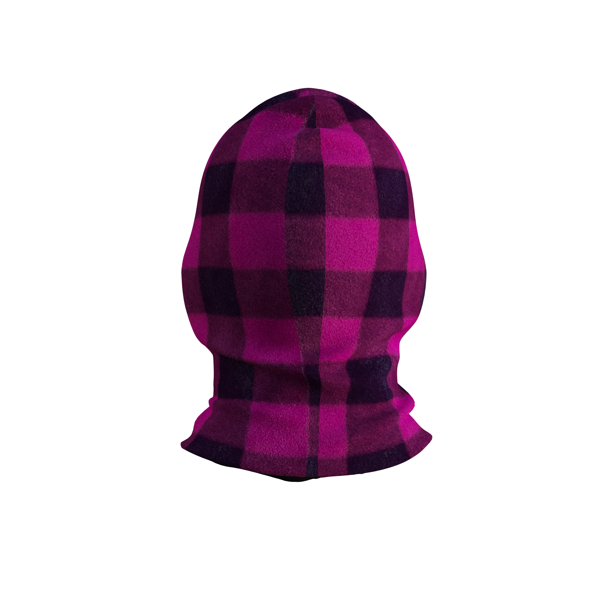 Pook Ninja - Pink Plaid and Black Double Layer Polar Fleece Balaclava