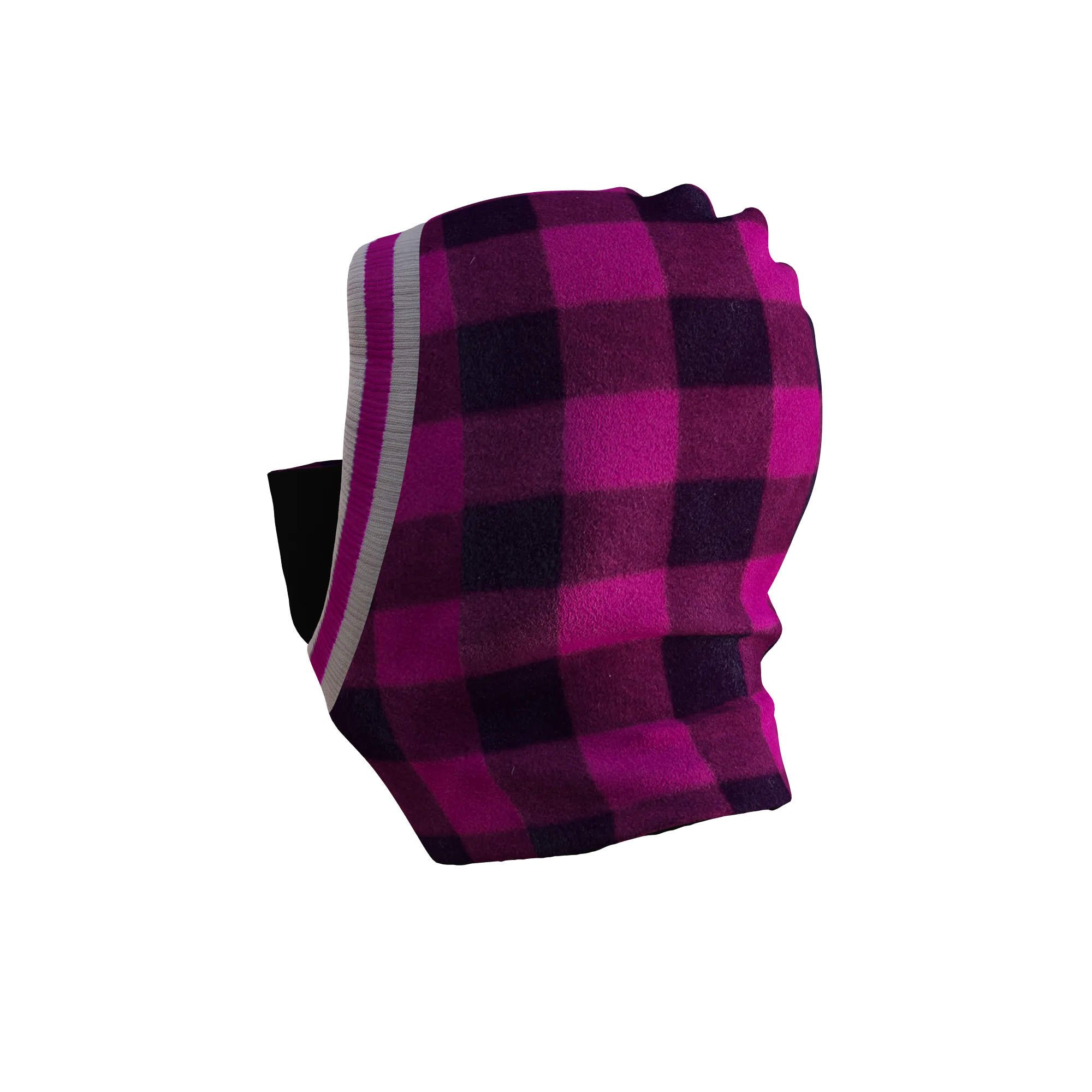 Pook Ninja - Pink Plaid and Black Double Layer Polar Fleece Balaclava