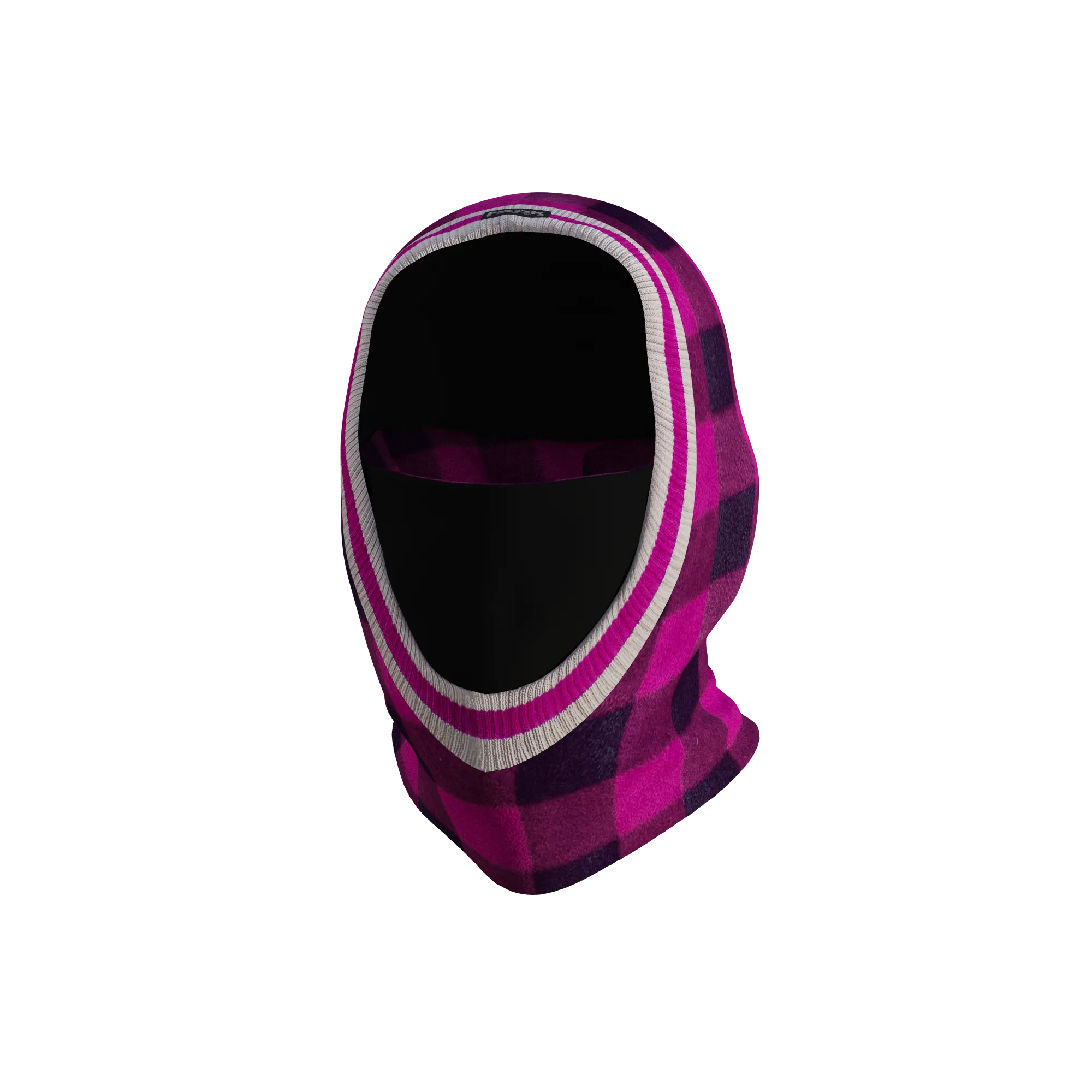 Pook Ninja - Pink Plaid and Black Double Layer Polar Fleece Balaclava