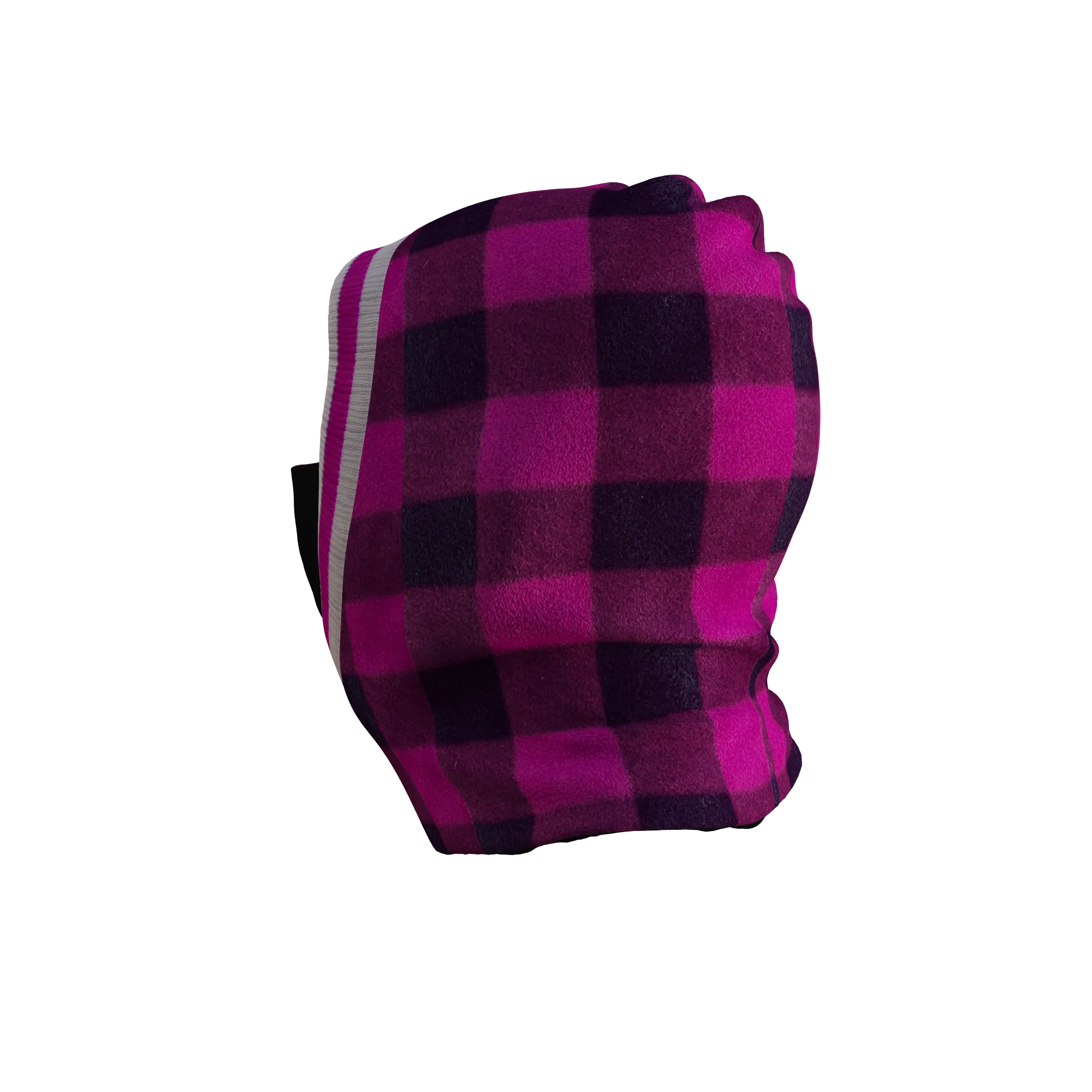 Pook Ninja - Pink Plaid and Black Double Layer Polar Fleece Balaclava