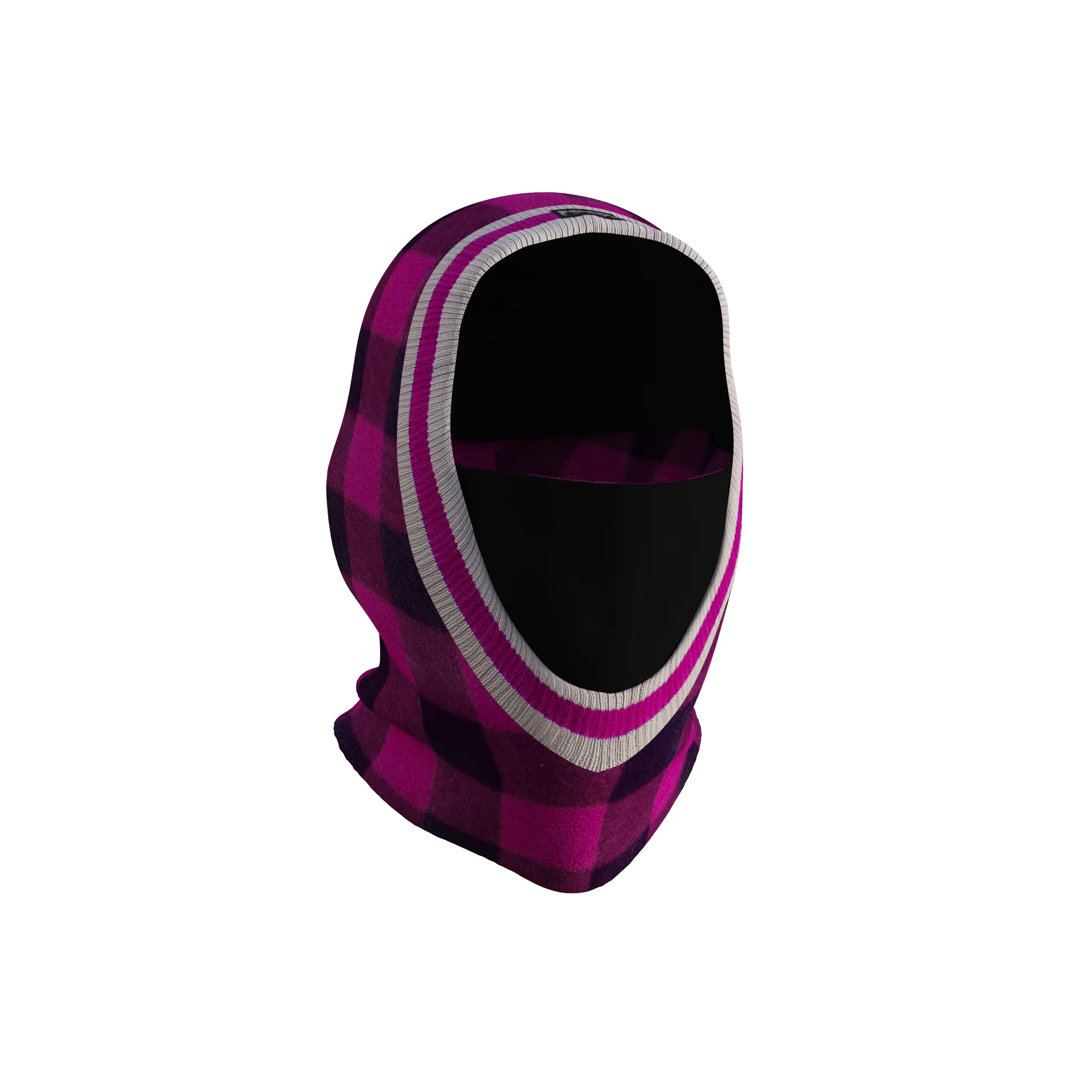 Pook Ninja - Pink Plaid and Black Double Layer Polar Fleece Balaclava