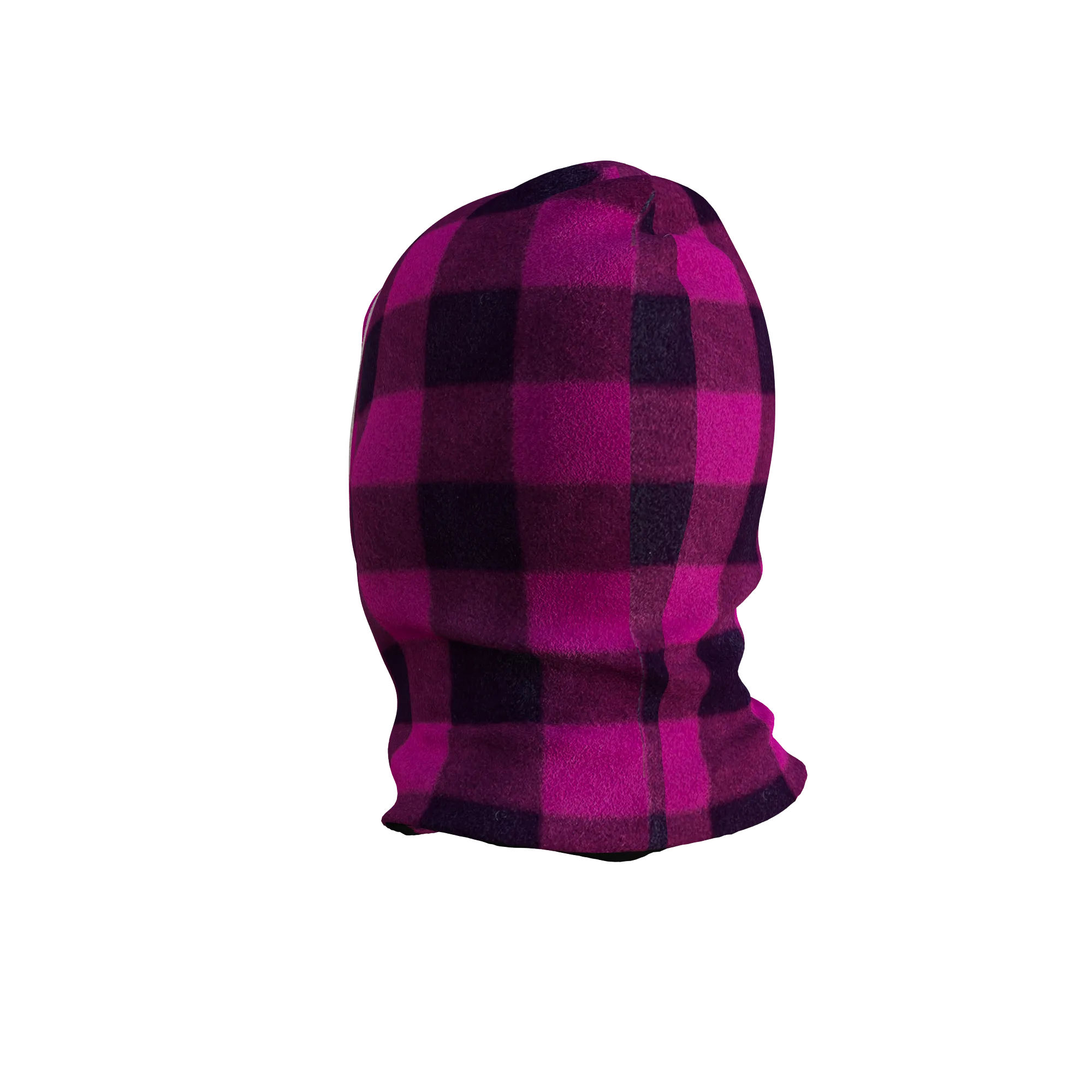 Pook Ninja - Pink Plaid and Black Double Layer Polar Fleece Balaclava