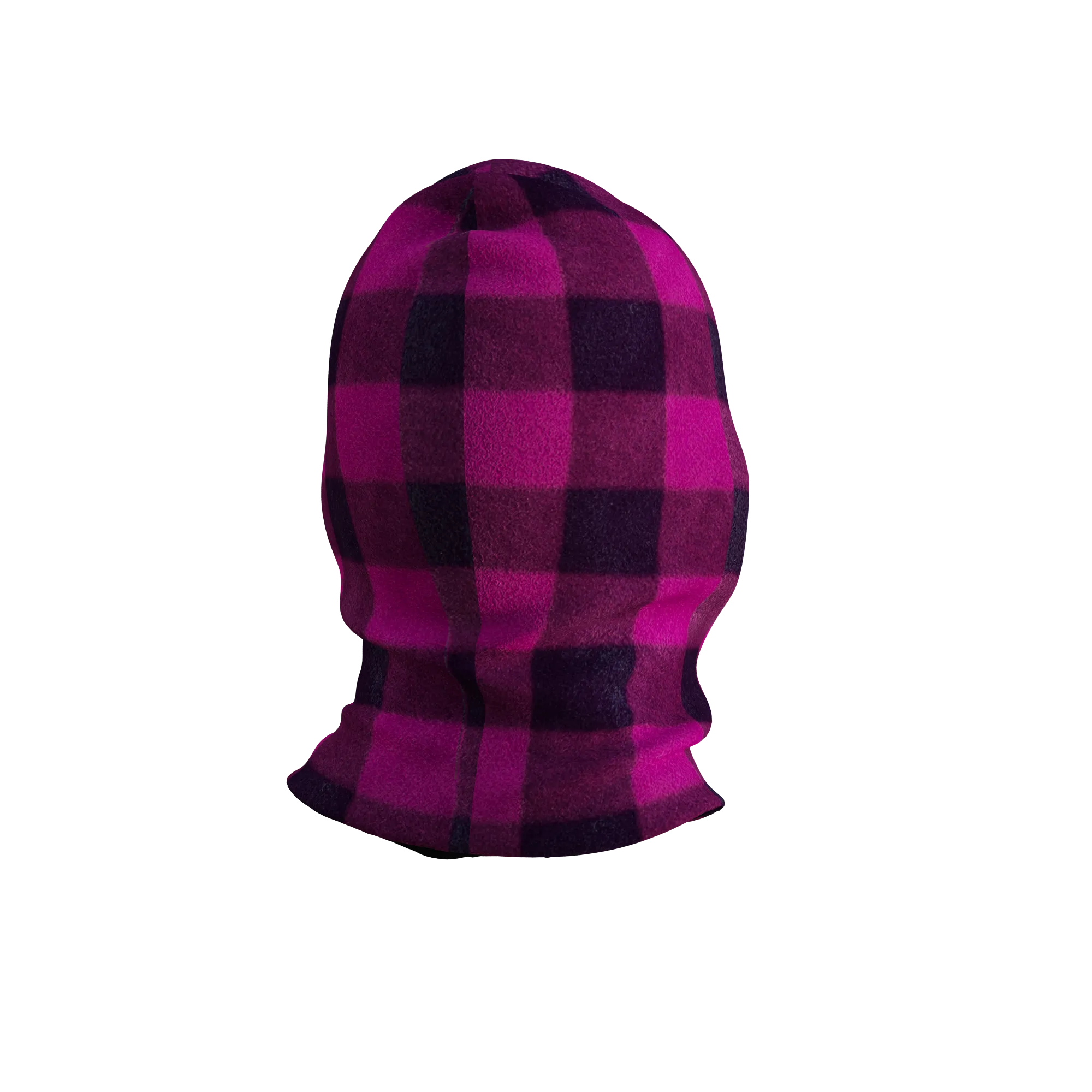 Pook Ninja - Pink Plaid and Black Double Layer Polar Fleece Balaclava