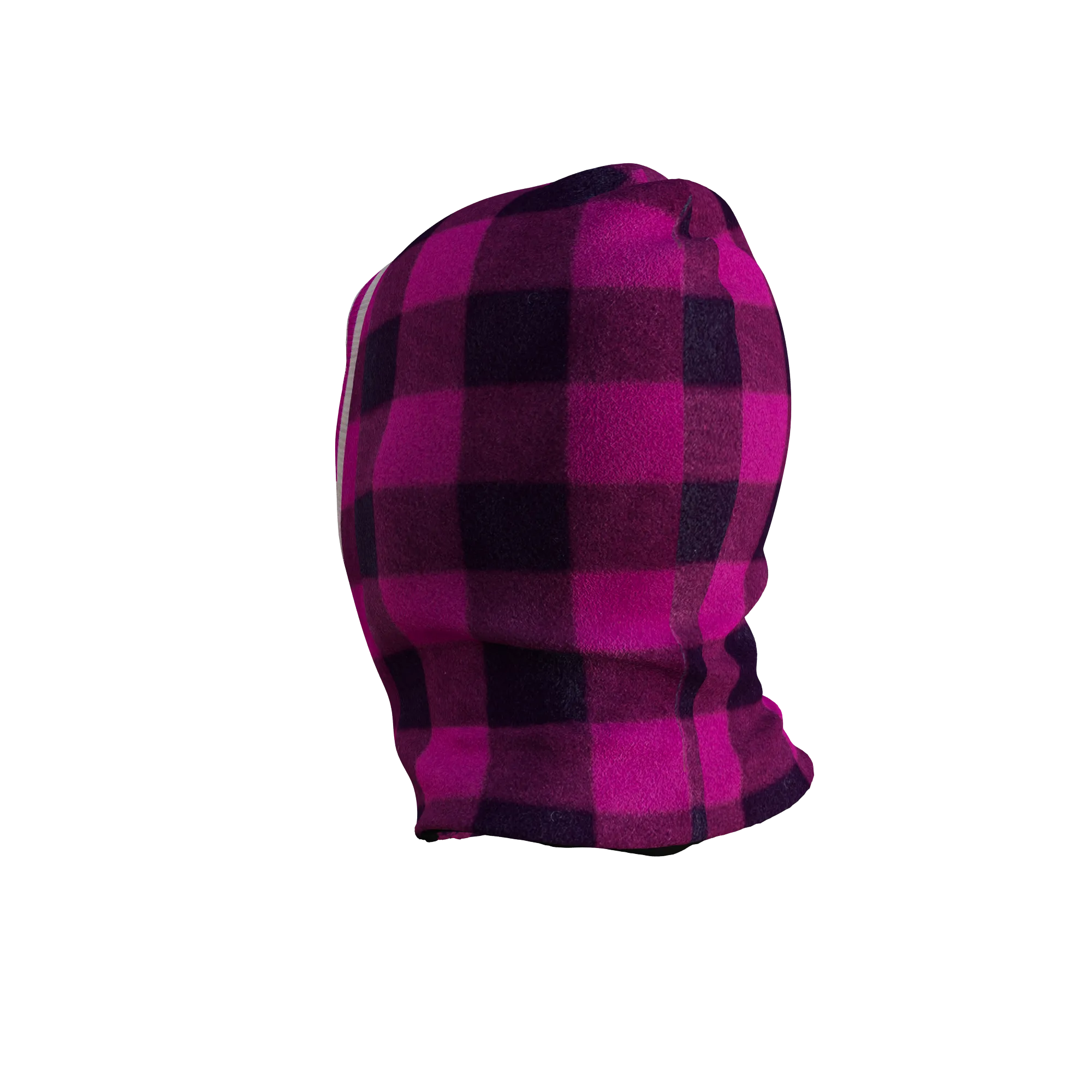 Pook Ninja - Pink Plaid and Black Double Layer Polar Fleece Balaclava