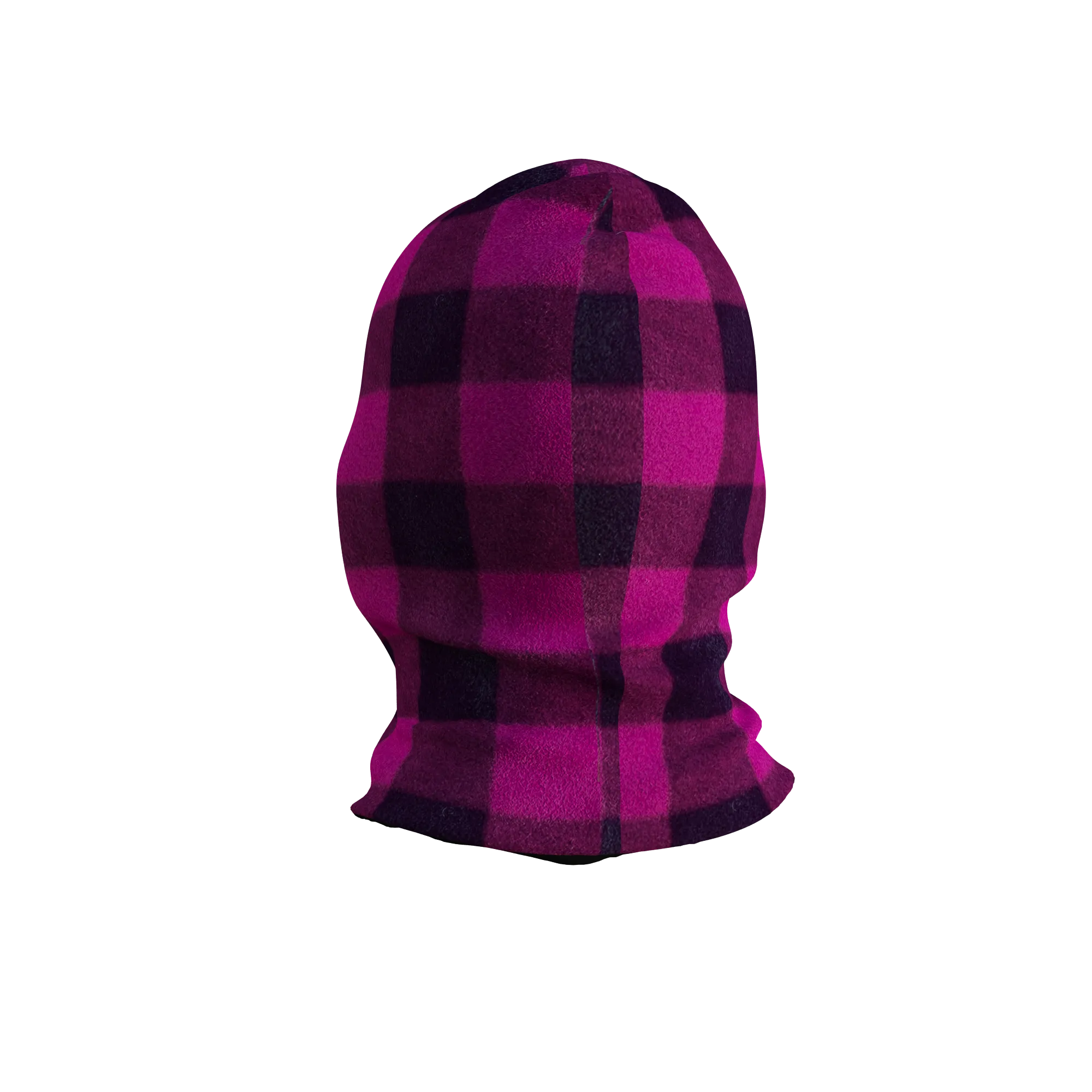 Pook Ninja - Pink Plaid and Black Double Layer Polar Fleece Balaclava