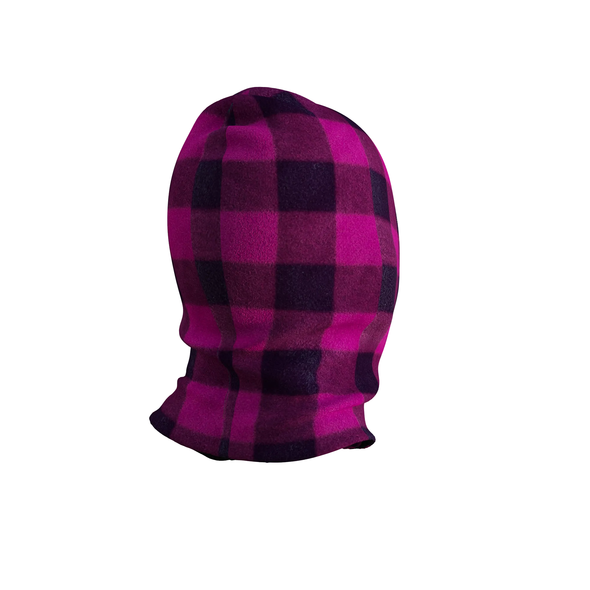 Pook Ninja - Pink Plaid and Black Double Layer Polar Fleece Balaclava