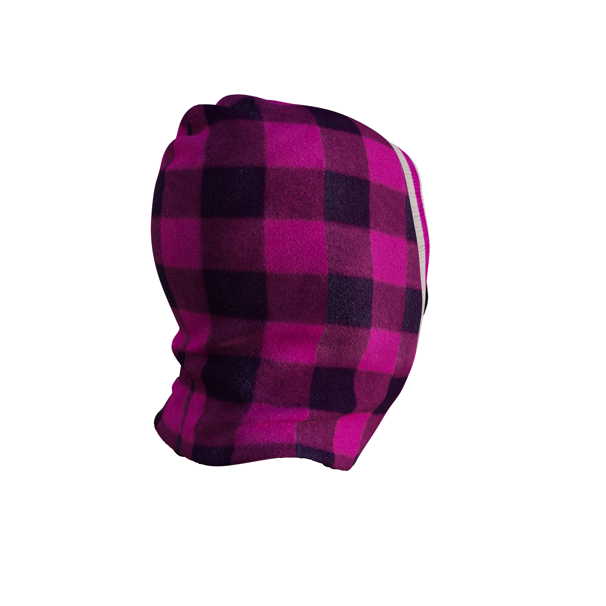 Pook Ninja - Pink Plaid and Black Double Layer Polar Fleece Balaclava