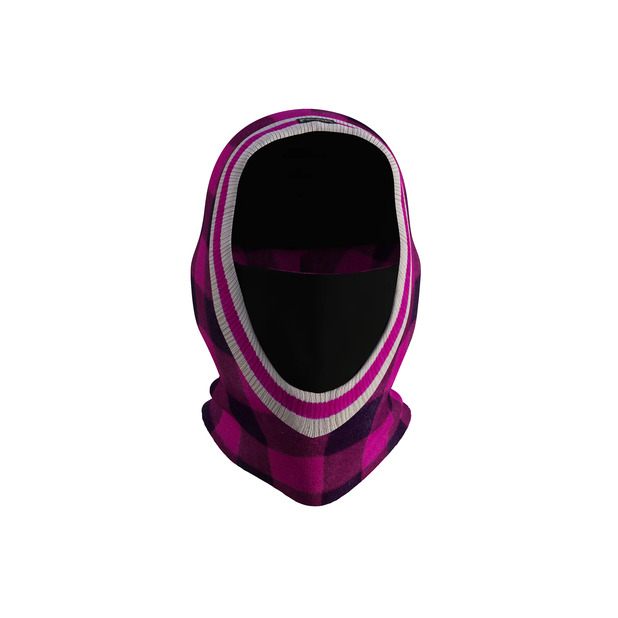 Pook Ninja - Pink Plaid and Black Double Layer Polar Fleece Balaclava