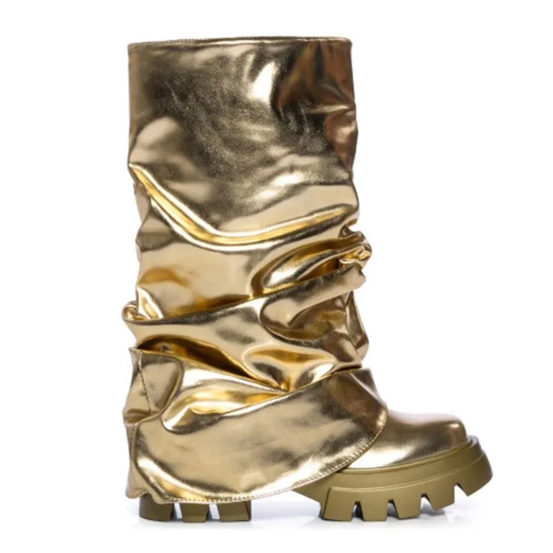 Pre Order:  Metallic Slip On Boots